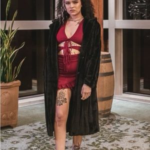 Girl Power Black Fur Coat